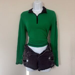 Polo by Ralph Lauren Green & Black Half-Zip Turtleneck Sweater Size PL